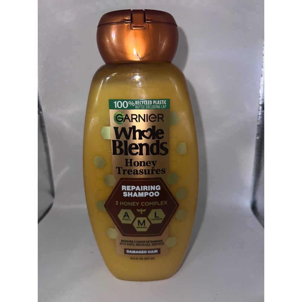 Garnier Whole Blends Honey Treasures Repairing Shampoo 12.5oz Damaged Hair Care